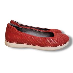 Alegria Red Flats with Gold Accents